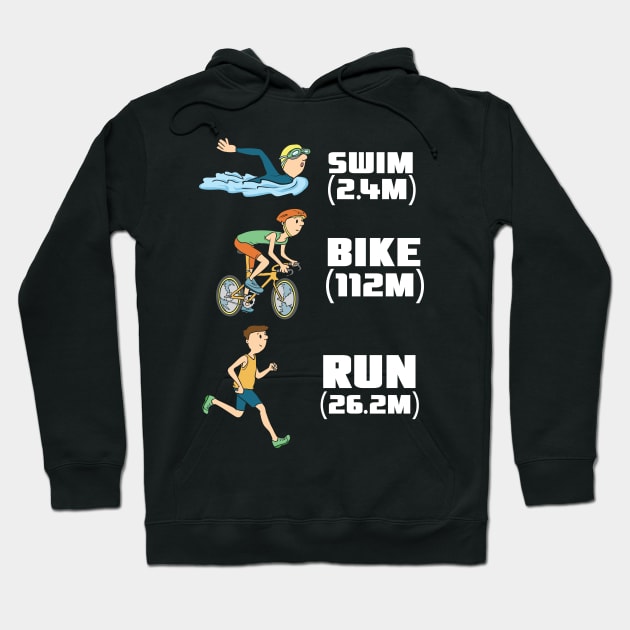 Triathlon T-Shirt swim bike run gift triathlete Hoodie by biNutz